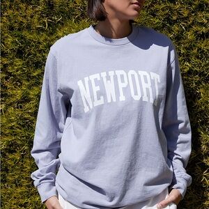 Brandy Melville John Galt Light Blue Presley Newport Long Sleeve T-Shirt